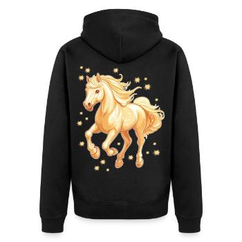 Cheval avec des étoiles - Veste à capuche bio Premium Unisexe - noir - Dos - Nico (187cm)