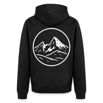 Watzmann - Unisex Premium Bio Zip Hoodie - Schwarz - Hinten - Nico (187cm)