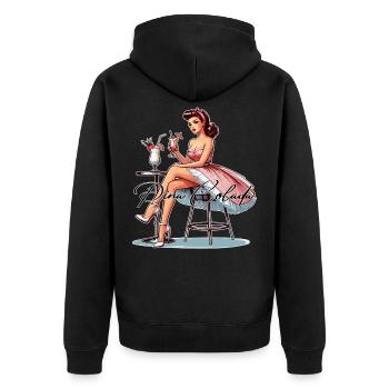 Femme Rockabilly Pina Colada Cadeau - Veste à capuche bio Premium Unisexe - noir - Dos - Nico (187cm)