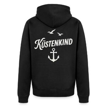 Coastal Child - Unisex Premium Organic Zip Hoodie - black - Back - Nico (187cm)