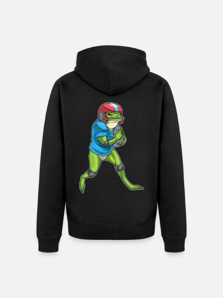 Frog Easter American Football - Unisex Premium Organic Zip Hoodie - black