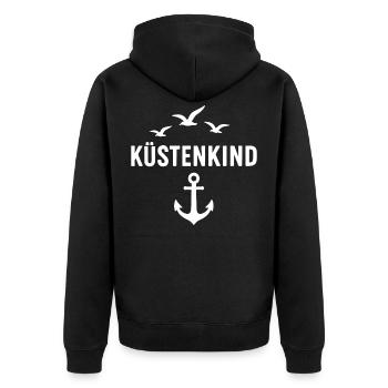Coastal Child - Unisex Premium Organic Zip Hoodie - black - Back - Nico (187cm)