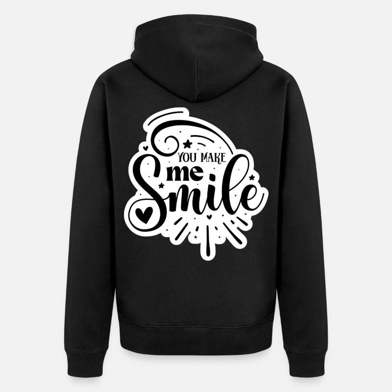 Tu me fais sourire - Veste à capuche bio Premium Unisexe - noir