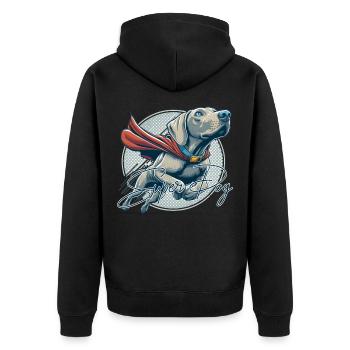 Great Dog Weimaraner Weimi Cape Gift - Unisex Premium Organic Zip Hoodie - black - Back - Nico (187cm)
