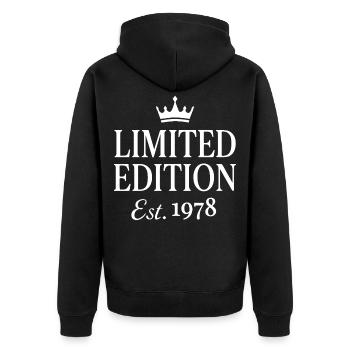 Édition limitée Est. 1978 - Veste à capuche bio Premium Unisexe - noir - Dos - Nico (187cm)