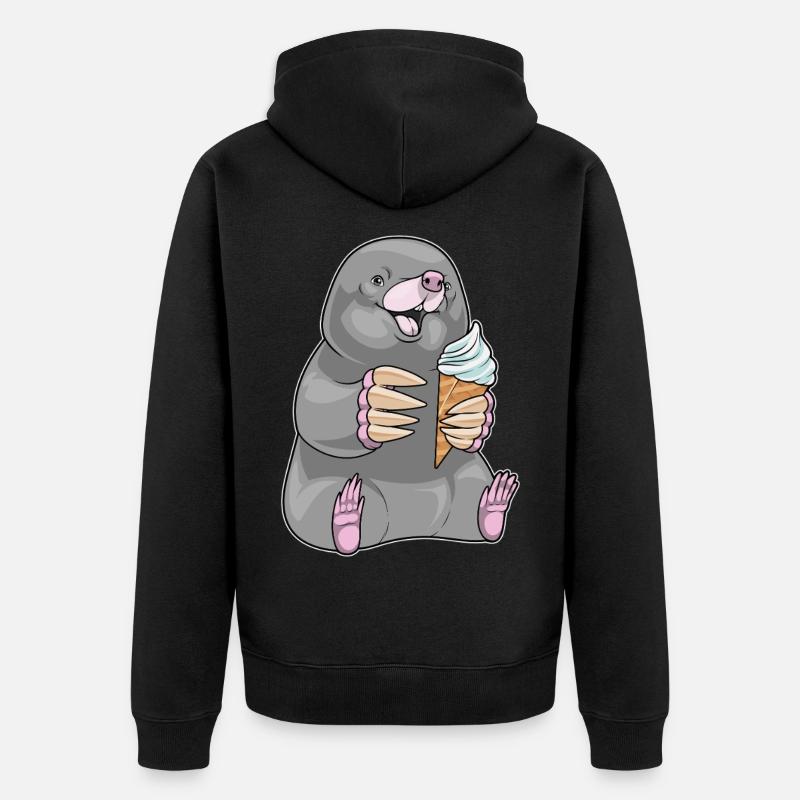 Glace Mole Waffle - Veste à capuche bio Premium Unisexe - noir