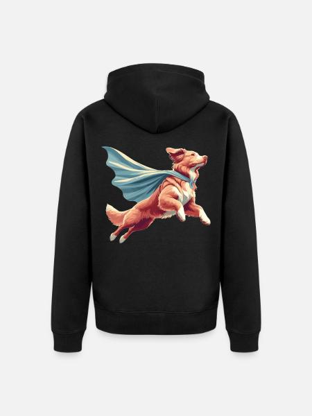 Super Dog Nova Scotia Eend Tolling Retriever - Uniseks Premium bio ziphoodie - zwart