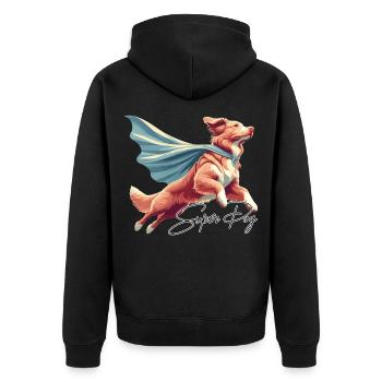 Super Dog Nova Scotia Duck Tolling Retriever - Unisex Premium Organic Zip Hoodie - black - Back - Nico (187cm)