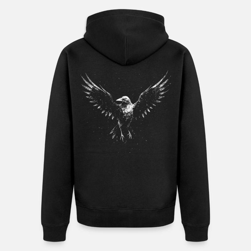 Corbeau - Veste à capuche bio Premium Unisexe - noir