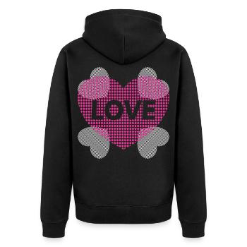 Cœur avec Amour. - Veste à capuche bio Premium Unisexe - noir - Dos - Nico (187cm)