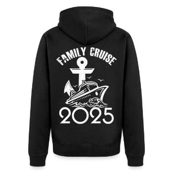 Family cruise 2025 - Unisex Premium Organic Zip Hoodie - black - Back - Nico (187cm)