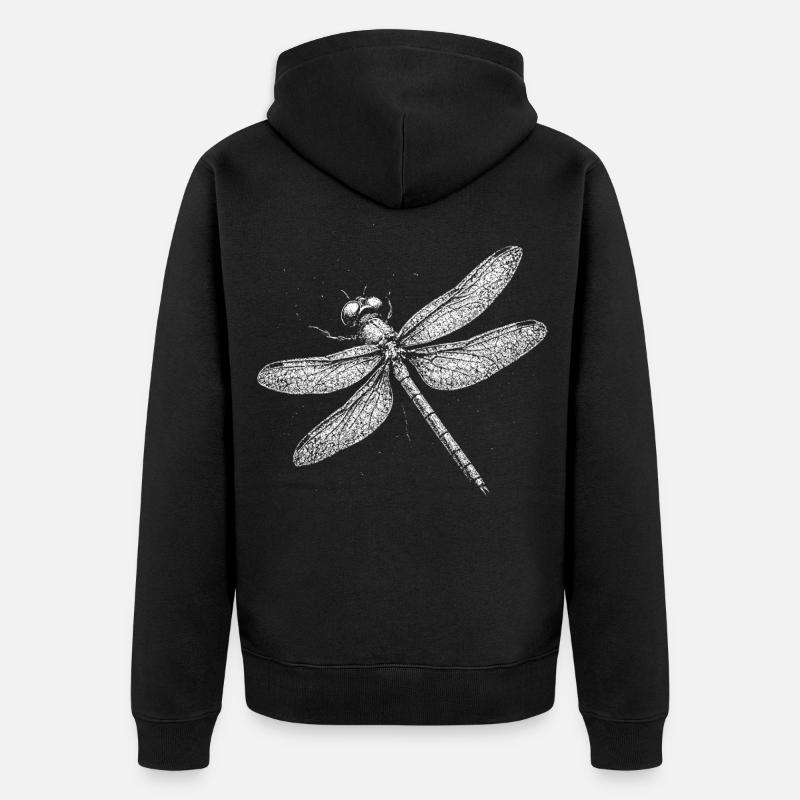 Dragonfly - Unisex Premium Organic Zip Hoodie - black