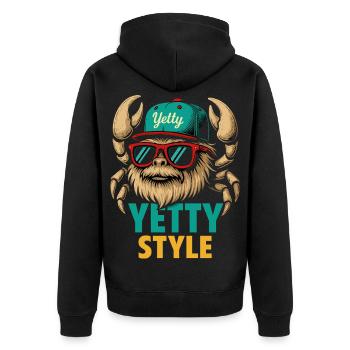 Graphisme Yeti Style Yetty - Veste à capuche bio Premium Unisexe - noir - Dos - Nico (187cm)