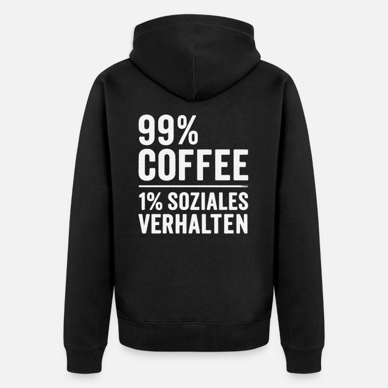 99% Coffee - Unisex Premium Organic Zip Hoodie - black