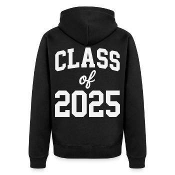 Class of 2025 - Unisex Premium Bio Zip Hoodie - Schwarz - Hinten - Nico (187cm)