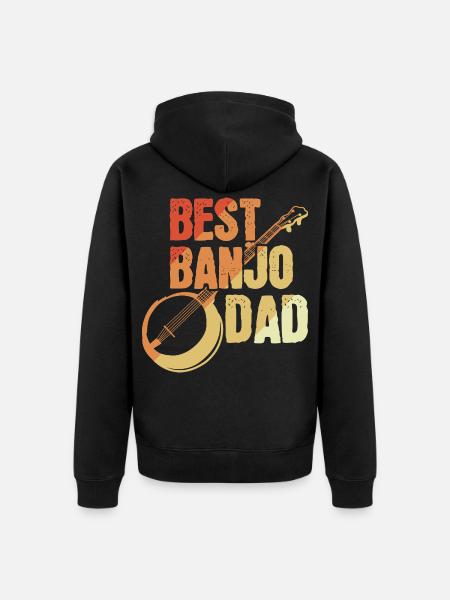 Banjo player father - Unisex Premium Organic Zip Hoodie - black