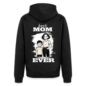 Best Mom Ever - Mother Son Design - Unisex Premium Organic Zip Hoodie - black - Back - Nico (187cm)