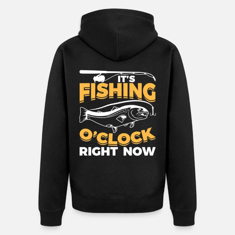 Drôle de dicton de pêcheur - Veste à capuche bio Premium Unisexe - noir