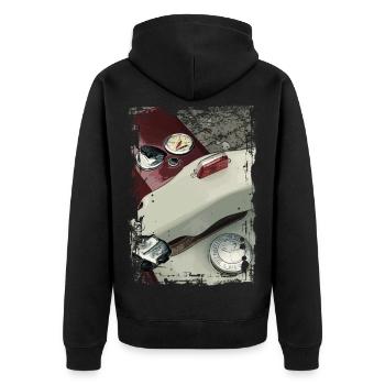 Légende étoile à deux temps - Veste à capuche bio Premium Unisexe - noir - Dos - Nico (187cm)