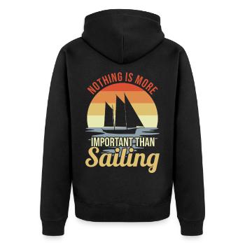 Vintage Sailing - Unisex Premium Organic Zip Hoodie - black - Back - Nico (187cm)