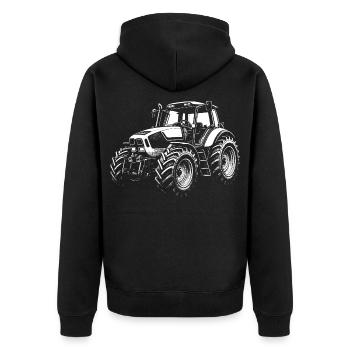 Puissance du terrain – Édition rétro - Veste à capuche bio Premium Unisexe - noir - Dos - Nico (187cm)