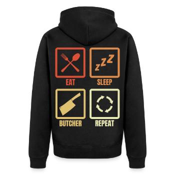 Manger Dormir Boucher Répéter - Veste à capuche bio Premium Unisexe - noir - Dos - Nico (187cm)
