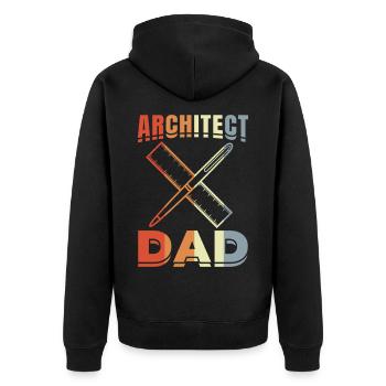 Architect Father - Unisex Premium Organic Zip Hoodie - black - Back - Nico (187cm)