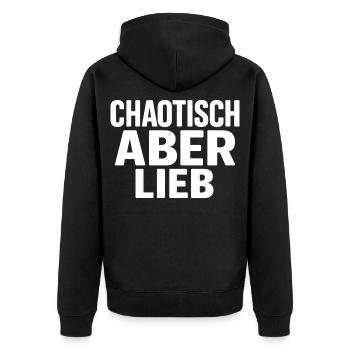 Le cœur dans le chaos - Veste à capuche bio Premium Unisexe - noir - Dos - Nico (187cm)