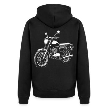 Légende à deux temps rétro - Veste à capuche bio Premium Unisexe - noir - Dos - Nico (187cm)