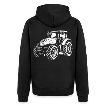Moderne Power auf dem Feld - Unisex Premium Bio Zip Hoodie - Schwarz - Hinten - Nico (187cm)
