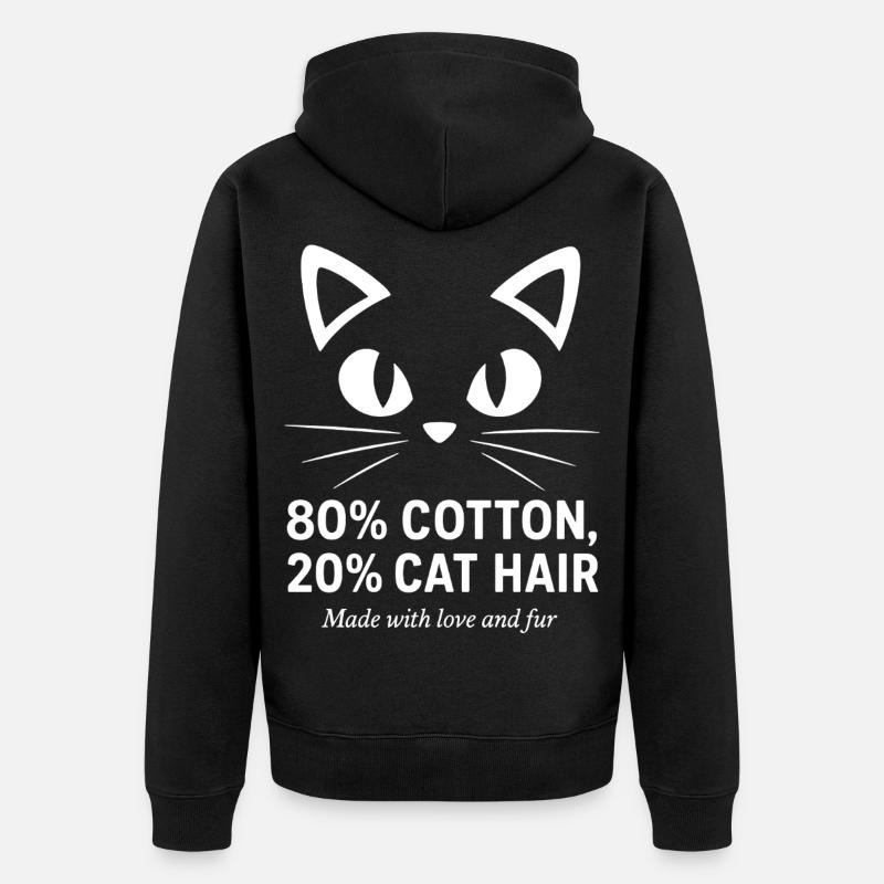 Poils de chat inclus - Veste à capuche bio Premium Unisexe - noir