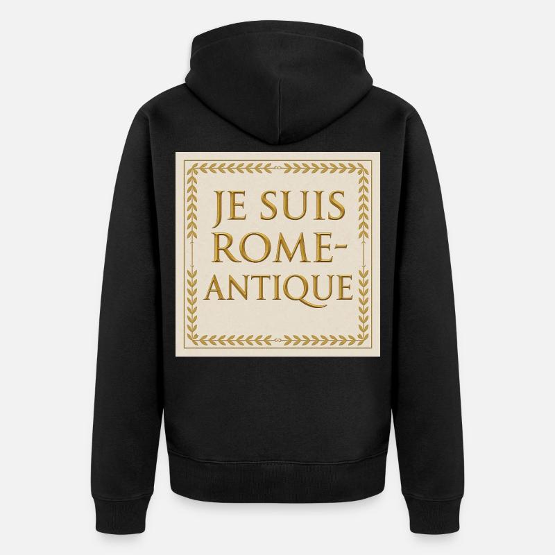 Ich bin das alte Rom - Unisex Premium Bio Zip Hoodie - Schwarz
