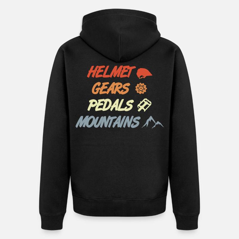 Lustiger Mountainbiking Spruch - Unisex Premium Bio Zip Hoodie - Schwarz