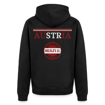Flag of Austria, Austrian pride - Unisex Premium Organic Zip Hoodie - black - Back - Nico (187cm)