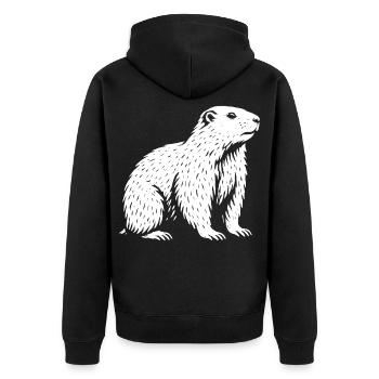 King of the Alpine Tranquility - Unisex Premium Organic Zip Hoodie - black - Back - Nico (187cm)