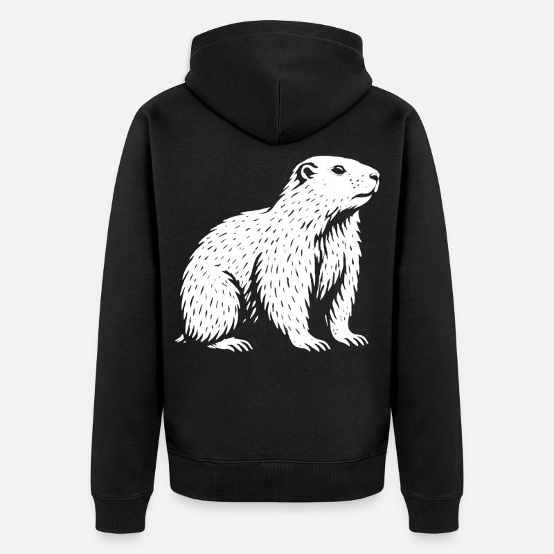 Roi de la Tranquillité Alpine - Veste à capuche bio Premium Unisexe - noir