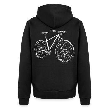 Uphill with pedal power - Unisex Premium Organic Zip Hoodie - black - Back - Nico (187cm)