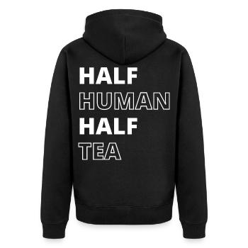 Lustiges Tee-Liebhaber-Zitat - Unisex Premium Bio Zip Hoodie - Schwarz - Hinten - Nico (187cm)