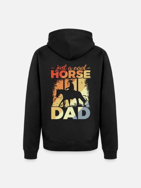 Cool Horse Dad - Unisex Premium Bio Zip Hoodie - Schwarz