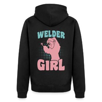 Soudeur drôle - Veste à capuche bio Premium Unisexe - noir - Dos - Nico (187cm)