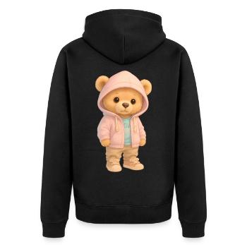 Ours à capuche mignon - Veste à capuche bio Premium Unisexe - noir - Dos - Nico (187cm)
