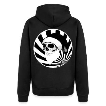 Crâne Père Noël Noël Noir Blanc - Veste à capuche bio Premium Unisexe - noir - Dos - Nico (187cm)