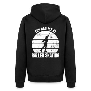 Tu m’as eu au patin à roulettes - Veste à capuche bio Premium Unisexe - noir - Dos - Nico (187cm)