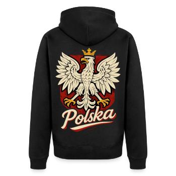 Pologne Polska aigle drapeau drapeau épique cadeau - Veste à capuche bio Premium Unisexe - noir - Dos - Nico (187cm)