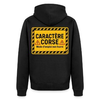 Caractère corse Mode D'Emploi Non Fourni - Veste à capuche bio Premium Unisexe - noir - Dos - Nico (187cm)