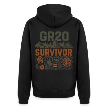 GR20 Survivor - Veste à capuche bio Premium Unisexe - noir - Dos - Nico (187cm)