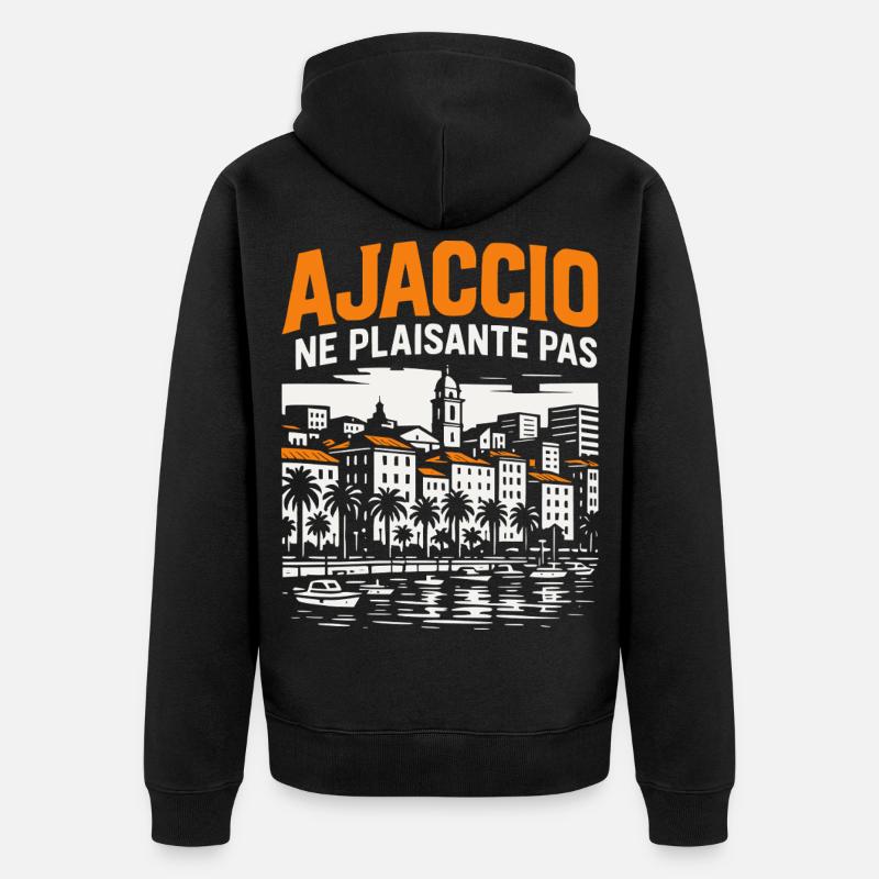 Ajaccio ne plaisante pas - Veste à capuche bio Premium Unisexe - noir