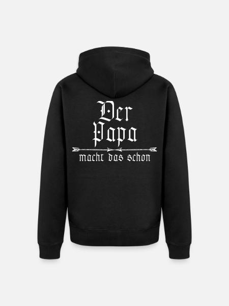 dad is already doing it - Unisex Premium Organic Zip Hoodie - black
