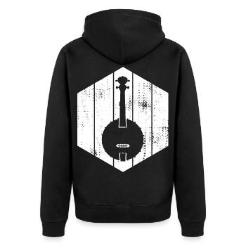 Banjo - Unisex Premium Organic Zip Hoodie - black - Back - Nico (187cm)