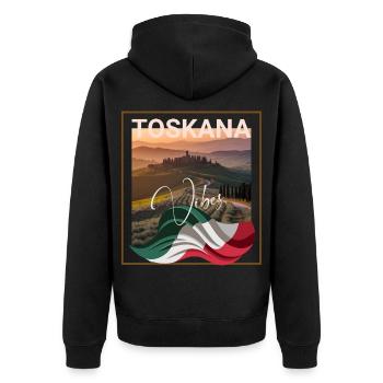 Tuscany Vibes Italian Region - Unisex Premium Organic Zip Hoodie - black - Back - Nico (187cm)
